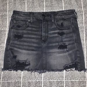 Mini Black Jean Skirt